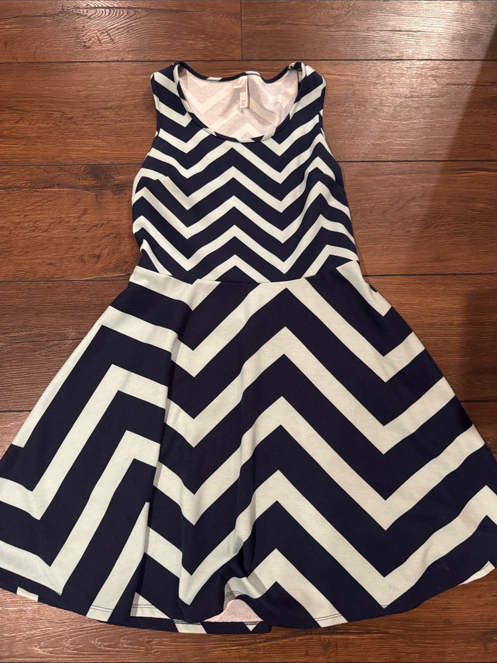 Xhilaration Navy and mint green Chevron Skater Dress